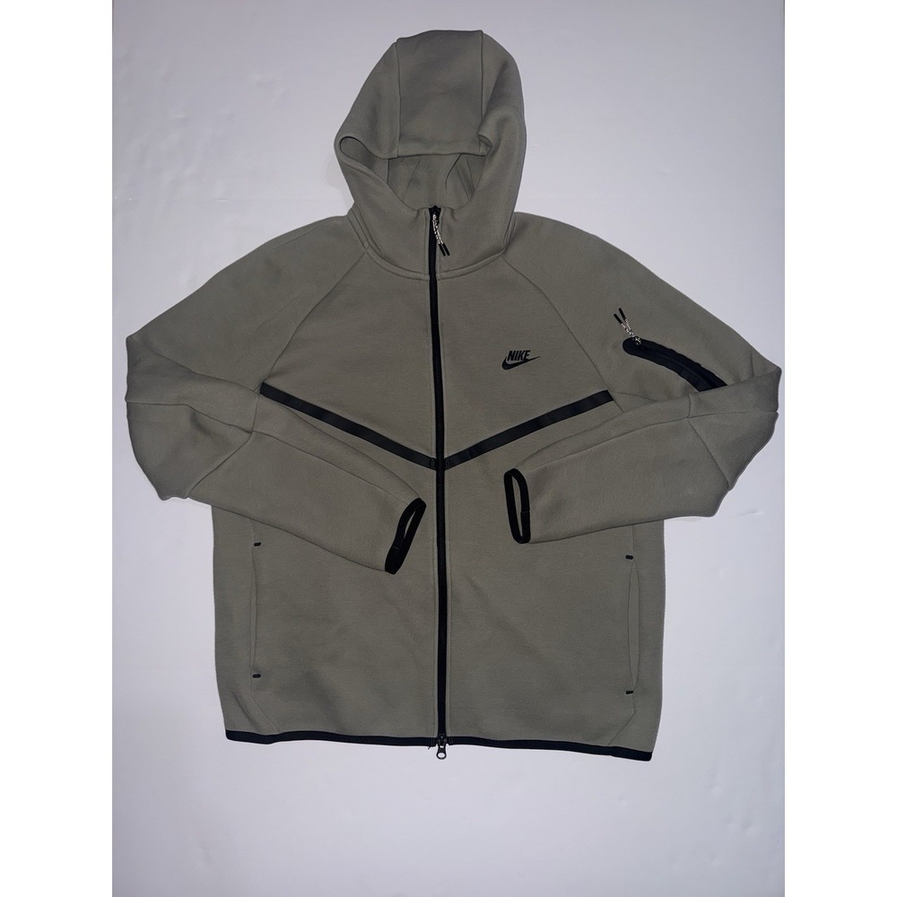 Mens L Nike Tech Fleece Windrunner Hoodie Zip Light Army Green HV0949-320